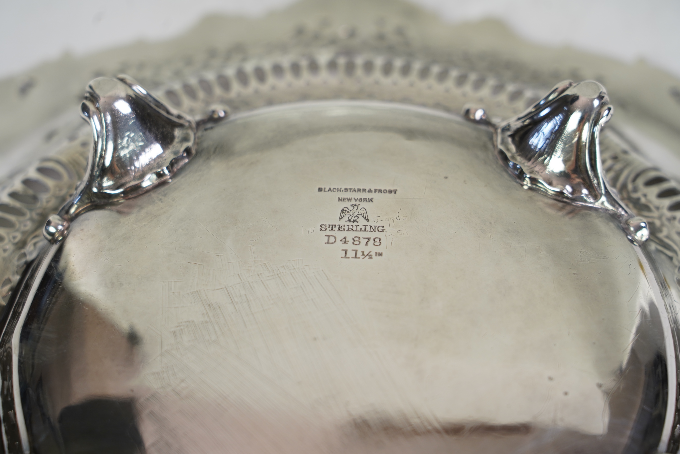 A late 19th/early 20th century North American pierced sterling dish by Black, Starr and Frost
